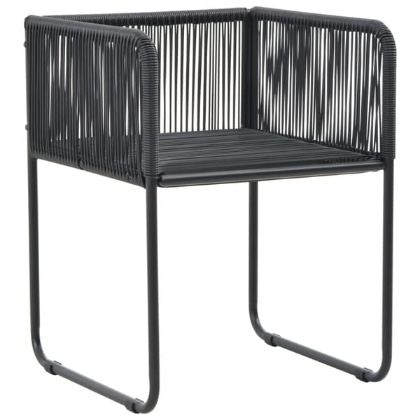 vidaXL havestole med hynder, sæt med 6, polyrattan, sort