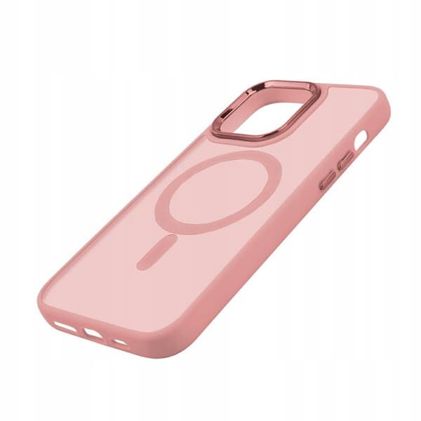 Etui til iPhone 16 FORSTÆRKET til MAGSAFE CLEAR CASE SLIM PINK + Glas