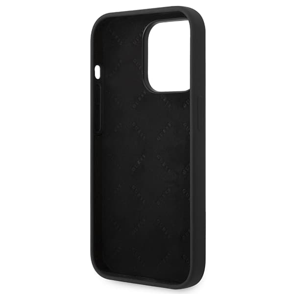 Guess Silikone Trekantet Logo Etui til iPhone 14 Pro Max, Sort