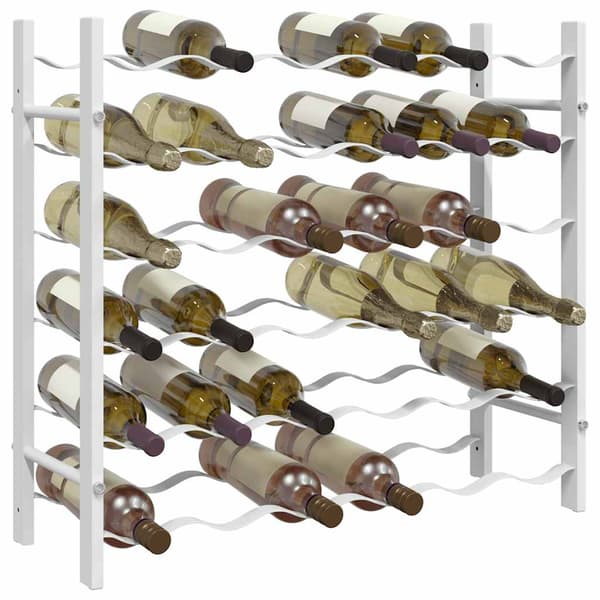 vidaXL 36 pullon viinipulloteline valkoinen metalli
