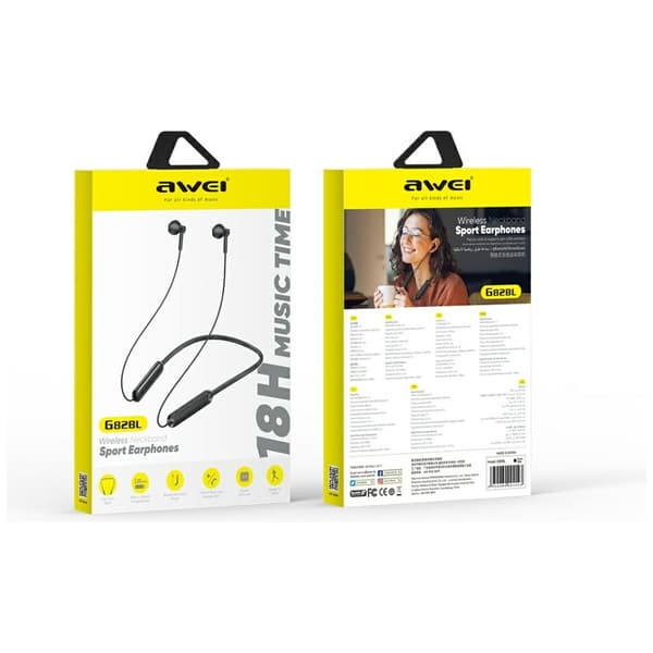 AWEI G82BL Bluetooth-urheilukuulokkeet mustat