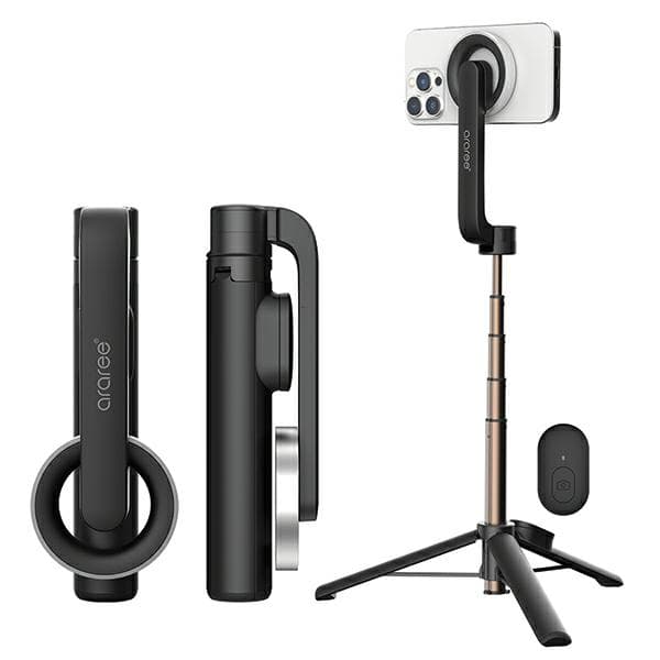 Selfie-stangholder, stativ, Araree AR60-01727A, stativ til MagSafe Bluetooth sort