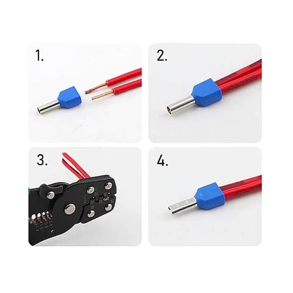 Dobbeltisolerede kabelmuffer til ledninger 2x4mm grå 100 stk.