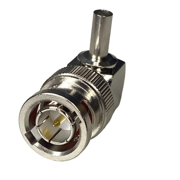BNC-stik til RG179 75 ohm kabel, vinklet