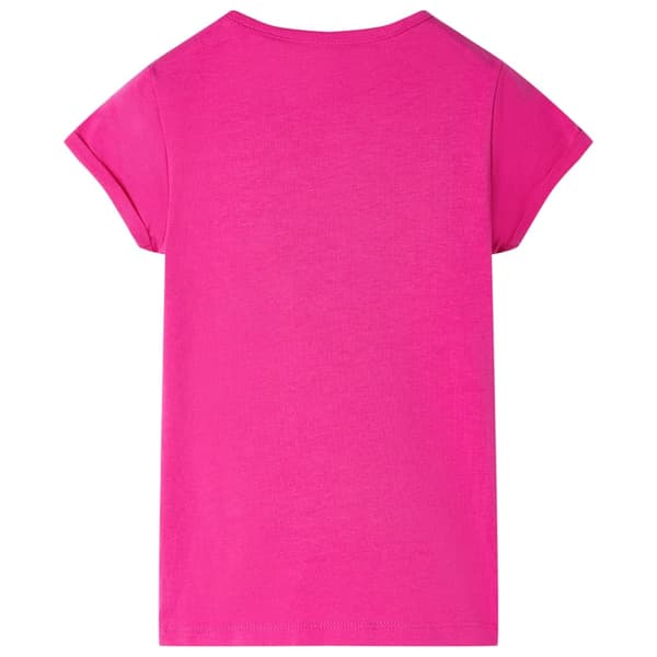 Barn-T-shirt, mörkrosa, 116