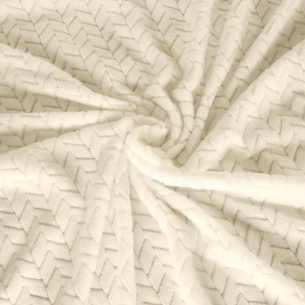 CINDY beige tæppe 200x220 sildebensmønster