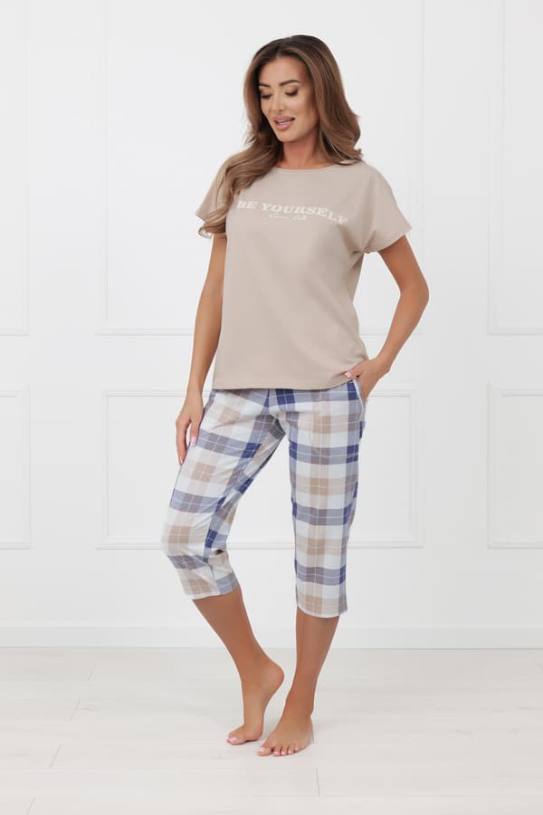 Kortärmad dampyjamas, 3/4-byxor Rima S