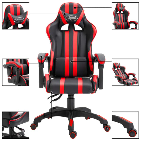 vidaXL Gamingstol, Röd, Konstläder