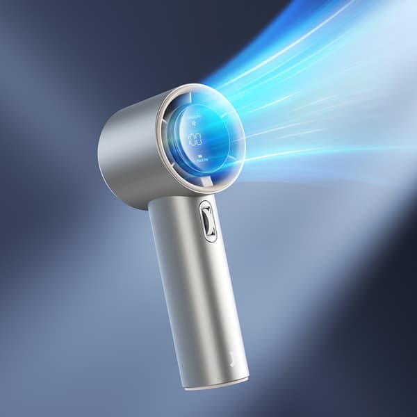 Mini-ventilator bærbar metalventilator USB-C 5000mAh - lysebrun