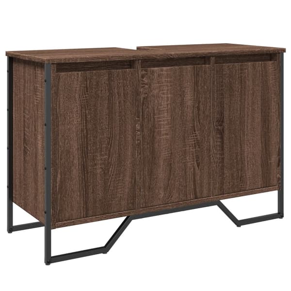 vidaXL håndvaskskab brun eg 91x35x60 cm