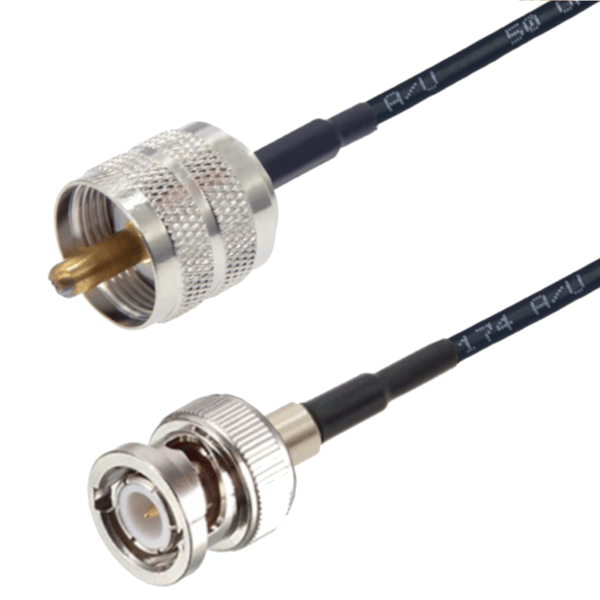 Pigtail BNC-stik / UHF-stik RG174 2m