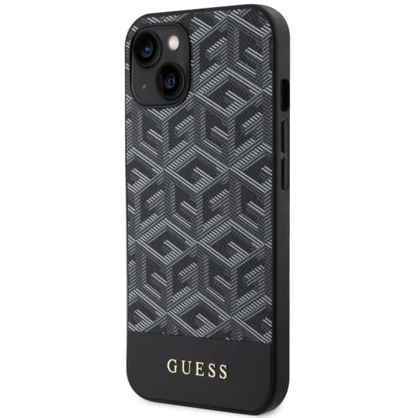 Guess GCube Stripes MagSafe-etui til iPhone 14, sort