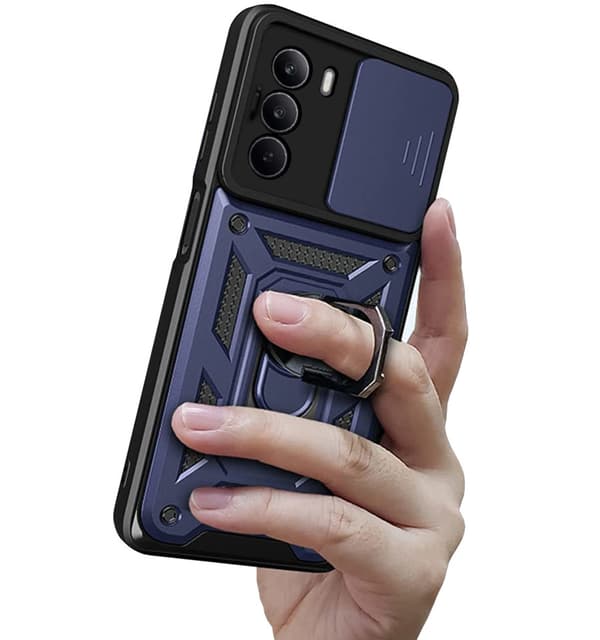 Pansret cover til Realme C71, CamShield Slide, blå
