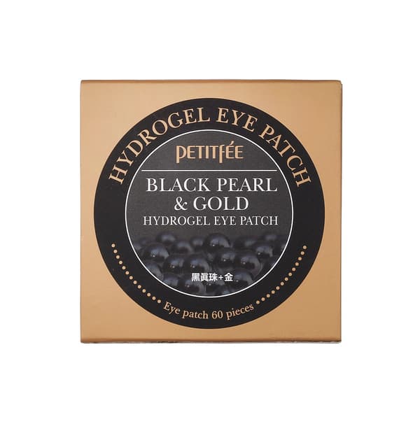 Petitfee Hydrogel ögonplåster, Svart pärla och guld - 60 st.