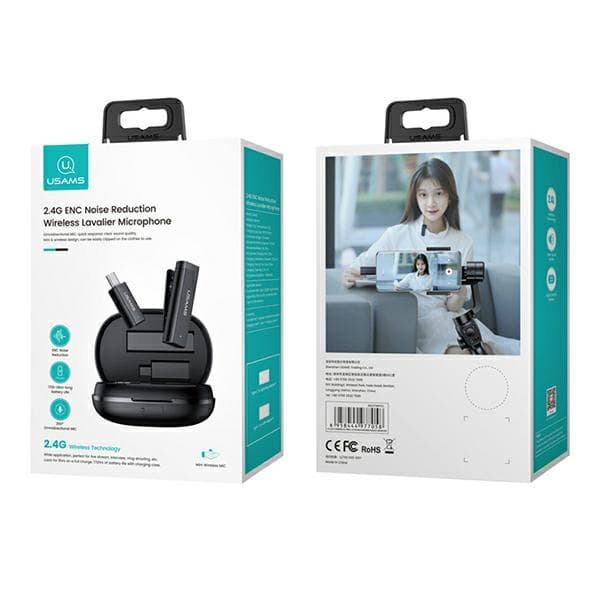 USAMS ENC 2.4G langaton lavalier-mikrofoni USB-C