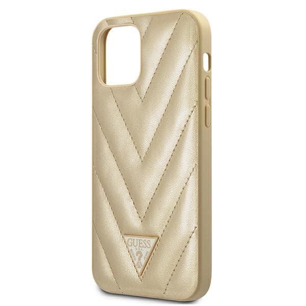 Guess V-Quilted Collection cover til iPhone 12 mini, guld