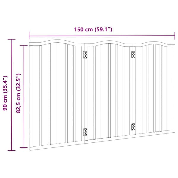 vidaXL foldbart sikkerhedsgitter til hunde, 3 paneler, 150 cm