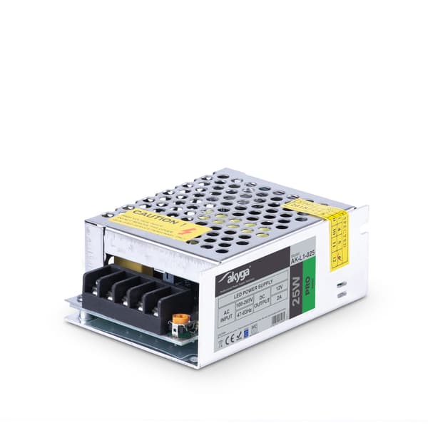 Akyga AK-L1-025 LED modulær strømforsyning 25W 12V 2A intern omskiftning til strips