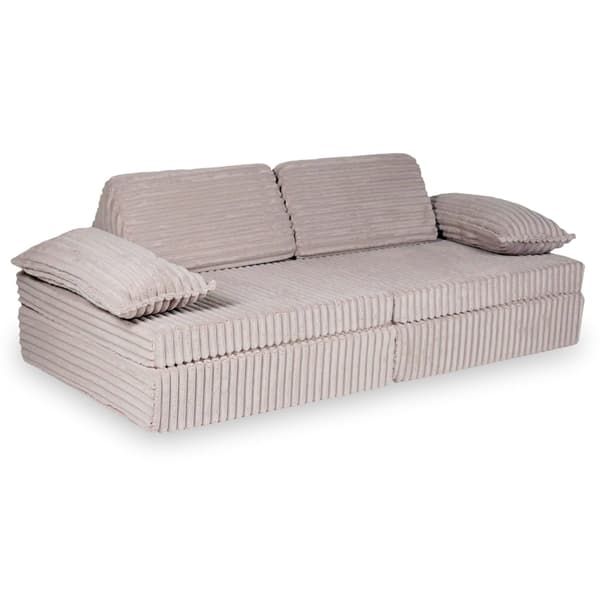 Montessori Premium Waffle Play Sofa Lyserød
