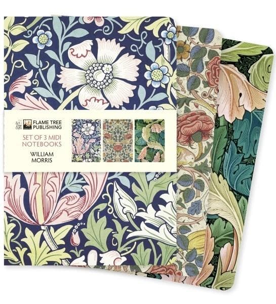 Sæt med 3 MIDI-notesbøger Blade og blomster Kew...