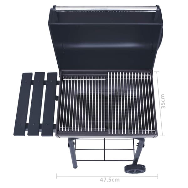 vidaXL havegrill med ryger og nederste hylde, sort