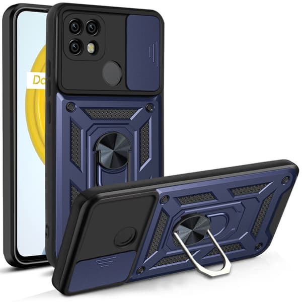 Pansret cover til Realme C21, CamShield Slide, blå