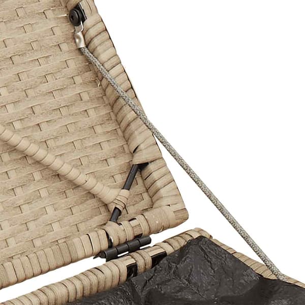 vidaXL Trädgårdspallar med kuddar 2 st beige polyrattan