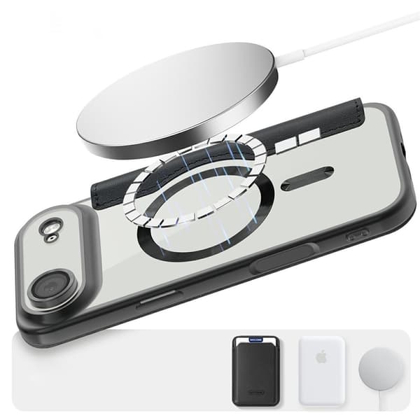 iPhone Air Flip -kotelo, RFID-lompakko MagSafe kamerasuojalla, musta