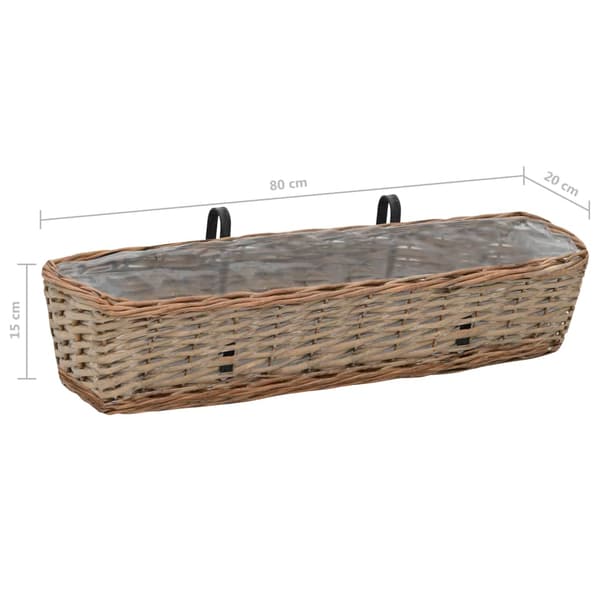 vidaXL Balkongplanter, set om 2, rotting med PE-foder, 80 cm