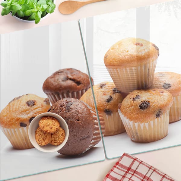 Multifunktionelle dekorative hærdede muffinbrætter til køkken 2x40x52 cm