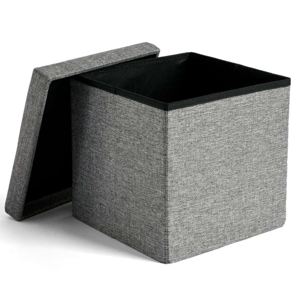 Foldbar stofpuf DIEGO grå størrelse L