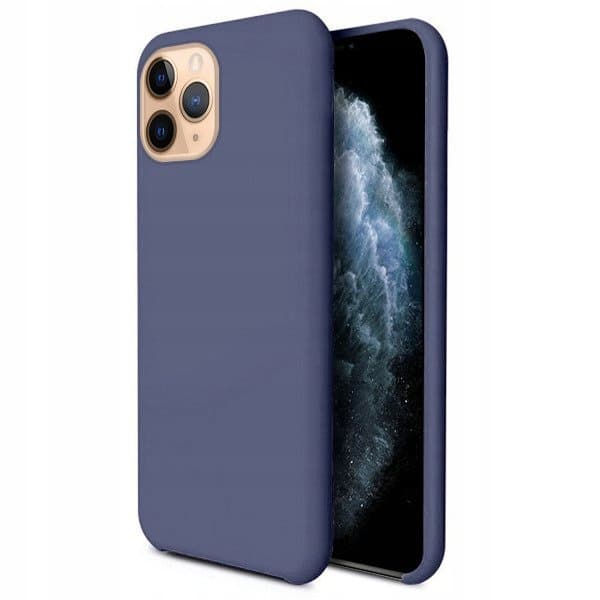 SILIKONSKAL MJUKT för APPLE iPhone 11 pro Max MARINBLÅ + 9H Glas