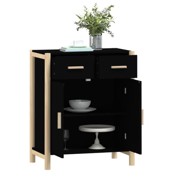 vidaXL skab, sort, 62x38x75 cm, træbaseret materiale