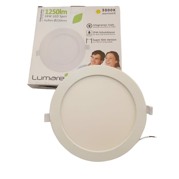 LED-spotlight 18W Infälld Djup 26mm IP44 3000K