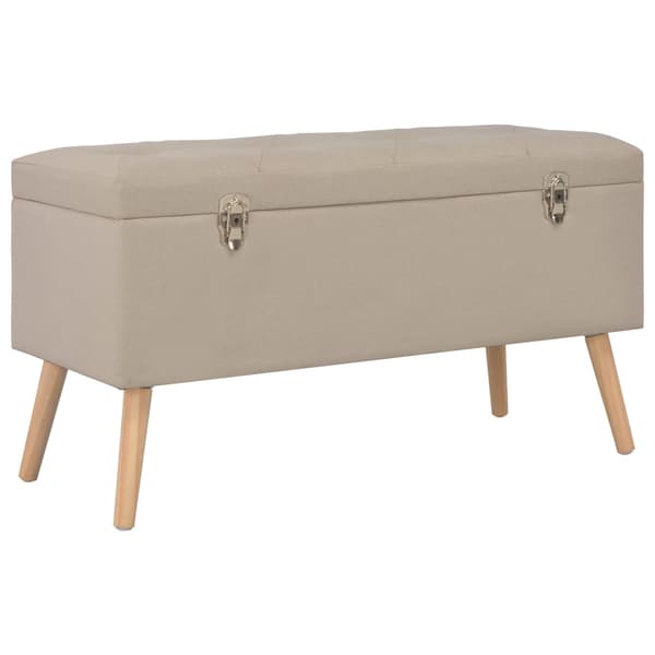 vidaXL Förvaringspallar, set om 3, beige, tyg