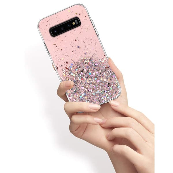 Samsung Galaxy S10 5G cover, glitrende, lyserød