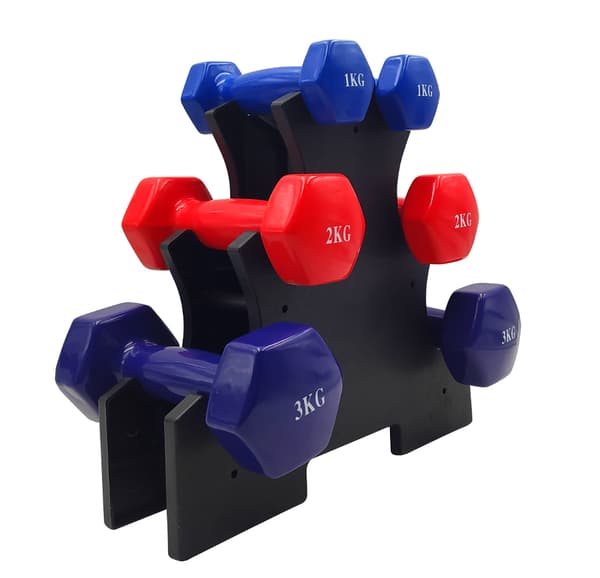 6-delat hantelsæt 1-2-3 kg