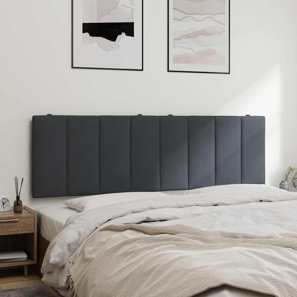 vidaXL Sängynpäädyn tyyny, tummanharmaa, 160 cm, sametti