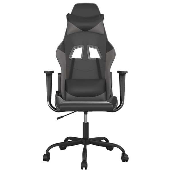 vidaXL massage-gamingstol, sort og grå, kunstlæder