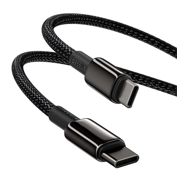 USB-C - USB-C pikalatauskaapeli 100W 2m - kokomusta