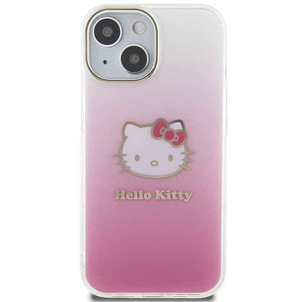 Hello Kitty IML Gradient Electrop Kitty Head-cover til iPhone 15, lyserød