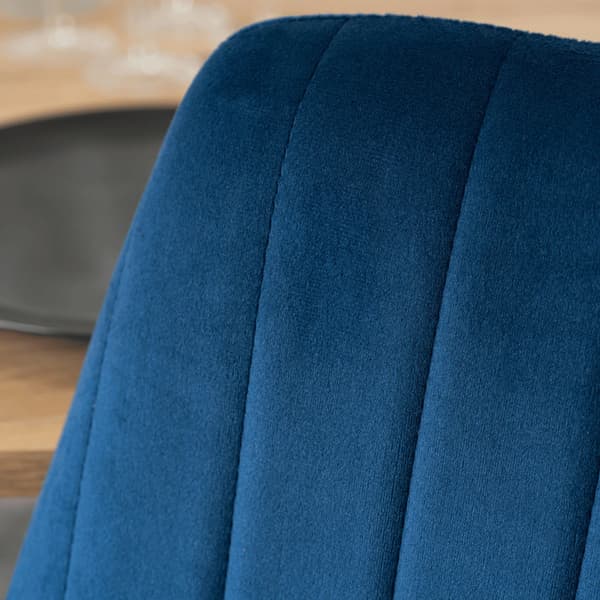 BARI Polstret Spisebordsstol Marineblå Velour Moderne Loft