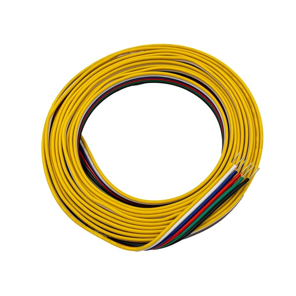 Elkabel för RGBCCT LED-remsor, 6 trådar, 20AWG, 6P