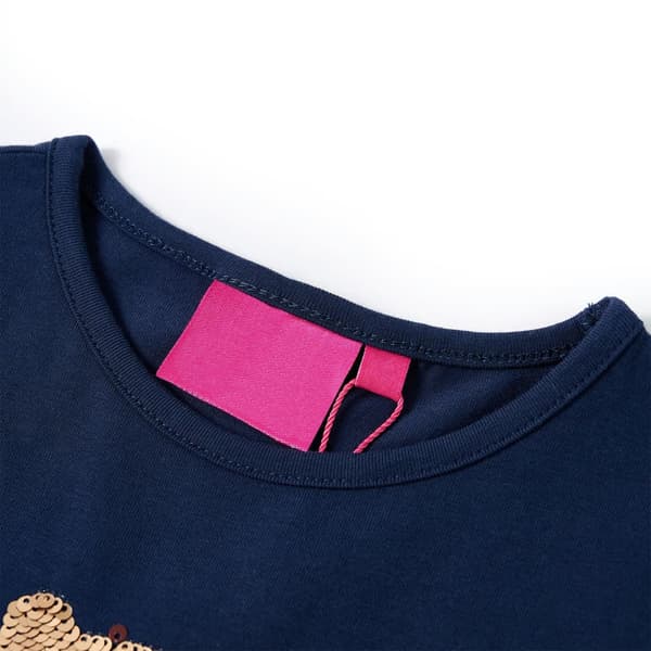 Barn långärmad T-shirt, marinblå, 104