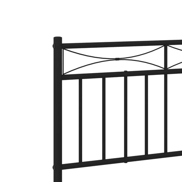 vidaXL metalsengestel med hovedgærde sort 90x190 cm
