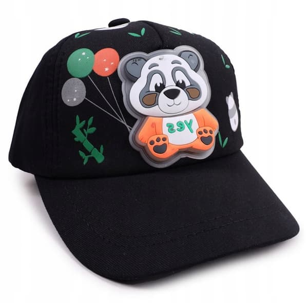 3D PANDA-KARHU-BASEBALLLIPPIS MUSTA YO! 50/54 Ł031U