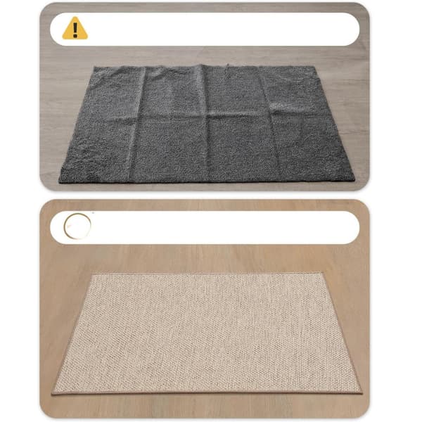 Dørmåtte med gummibagside til entre, 120x65 cm, beige