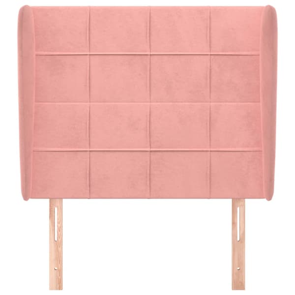 vidaXL Vingad nackstöd rosa 83x23x118/128 cm sammet
