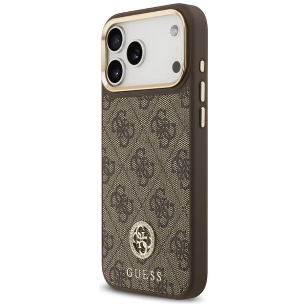 Guess 4G Strass Logo MagSafe-etui til iPhone 17 Pro Max brunt