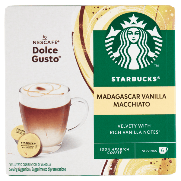 Starbucks Dolce Gusto Madagascar vanilj macchiato 132g kaffekapslar
